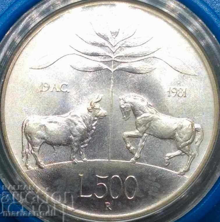500 λίρες 1981 Ιταλία UNC Βεργίλιος UNC ασήμι 500 λίρες 1981 Ιταλία UNC Βεργίλιος UNC ασήμι