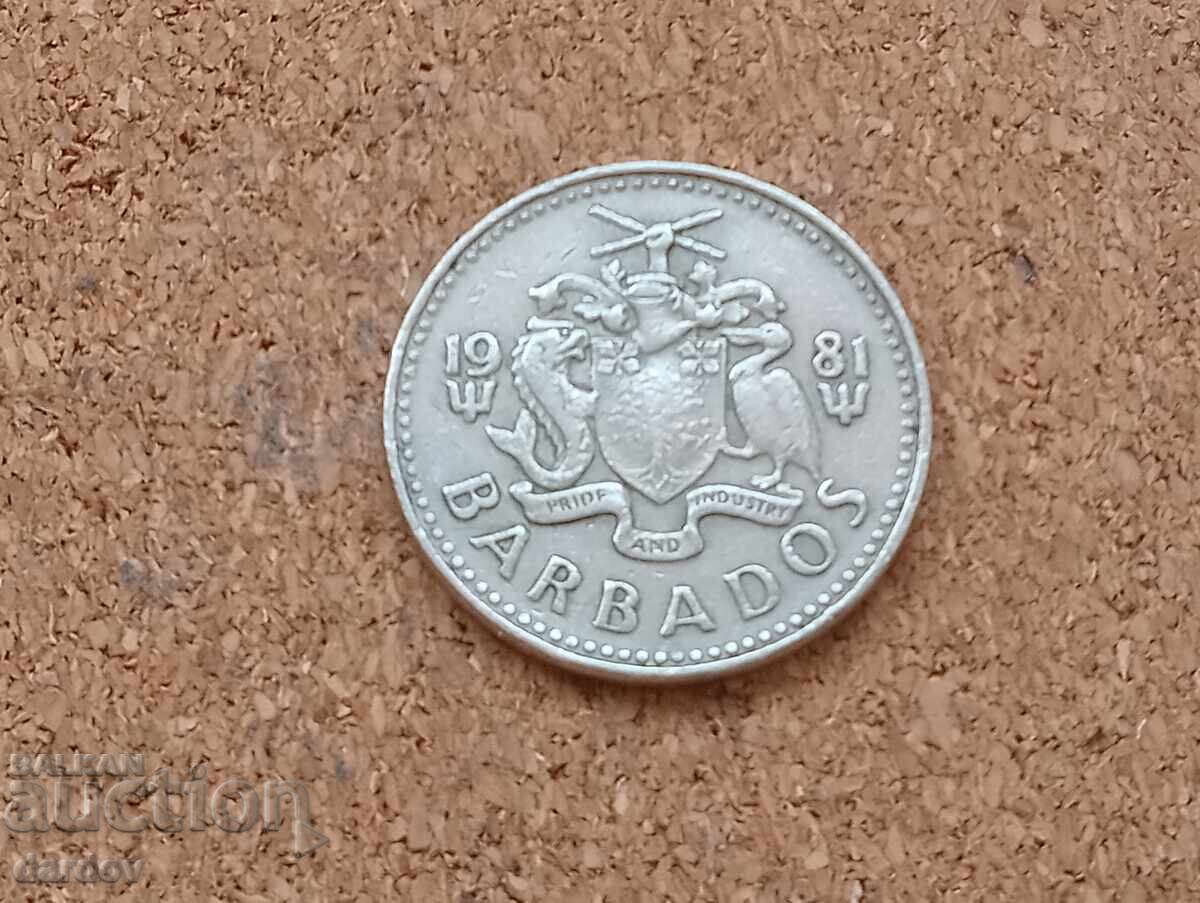 Μπαρμπάντος 25 σεντ 1981 με τιμή 0.90 BGN | € 0.46