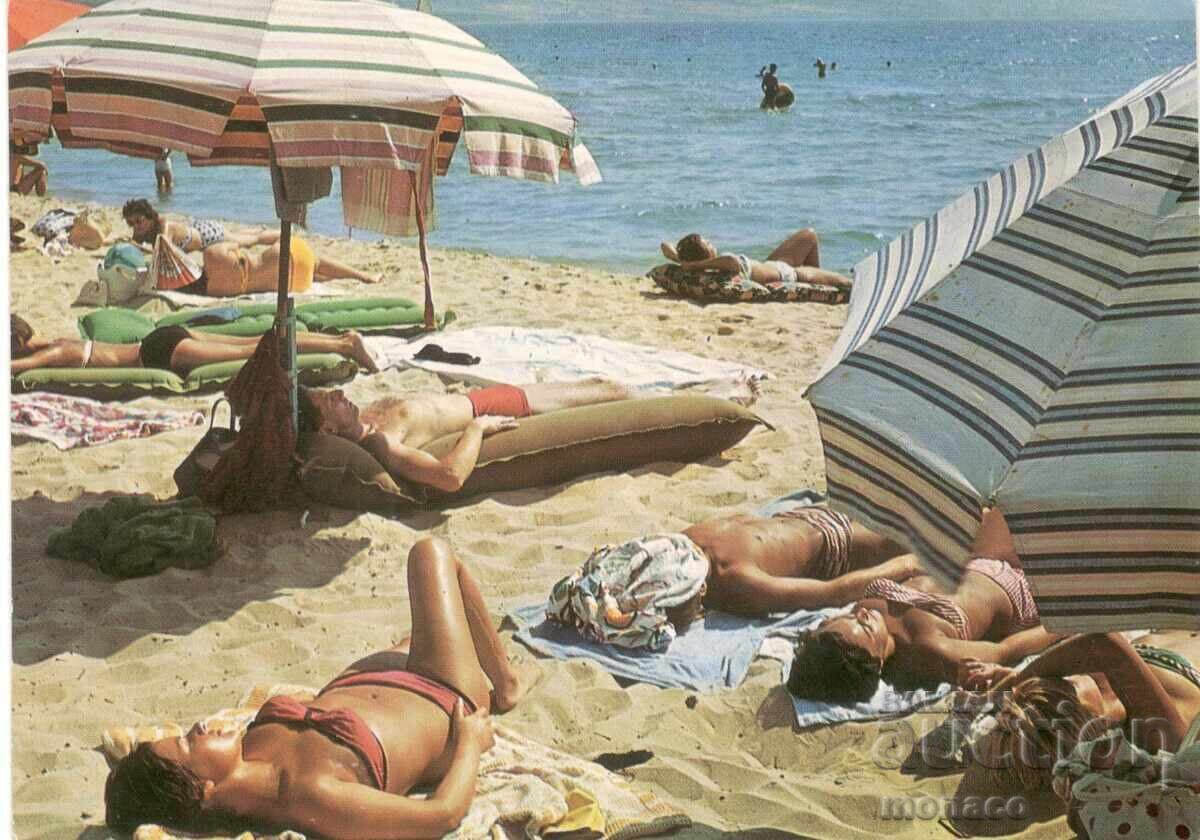 Стара картичка - Слънчев бряг, Плажът