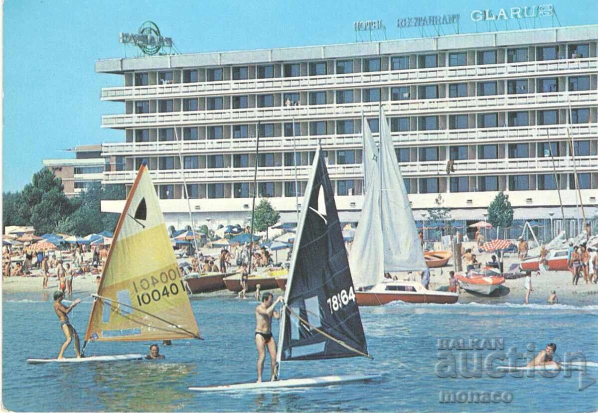 Carte poștală veche - Sunny Beach, Hotel "Glarus"
