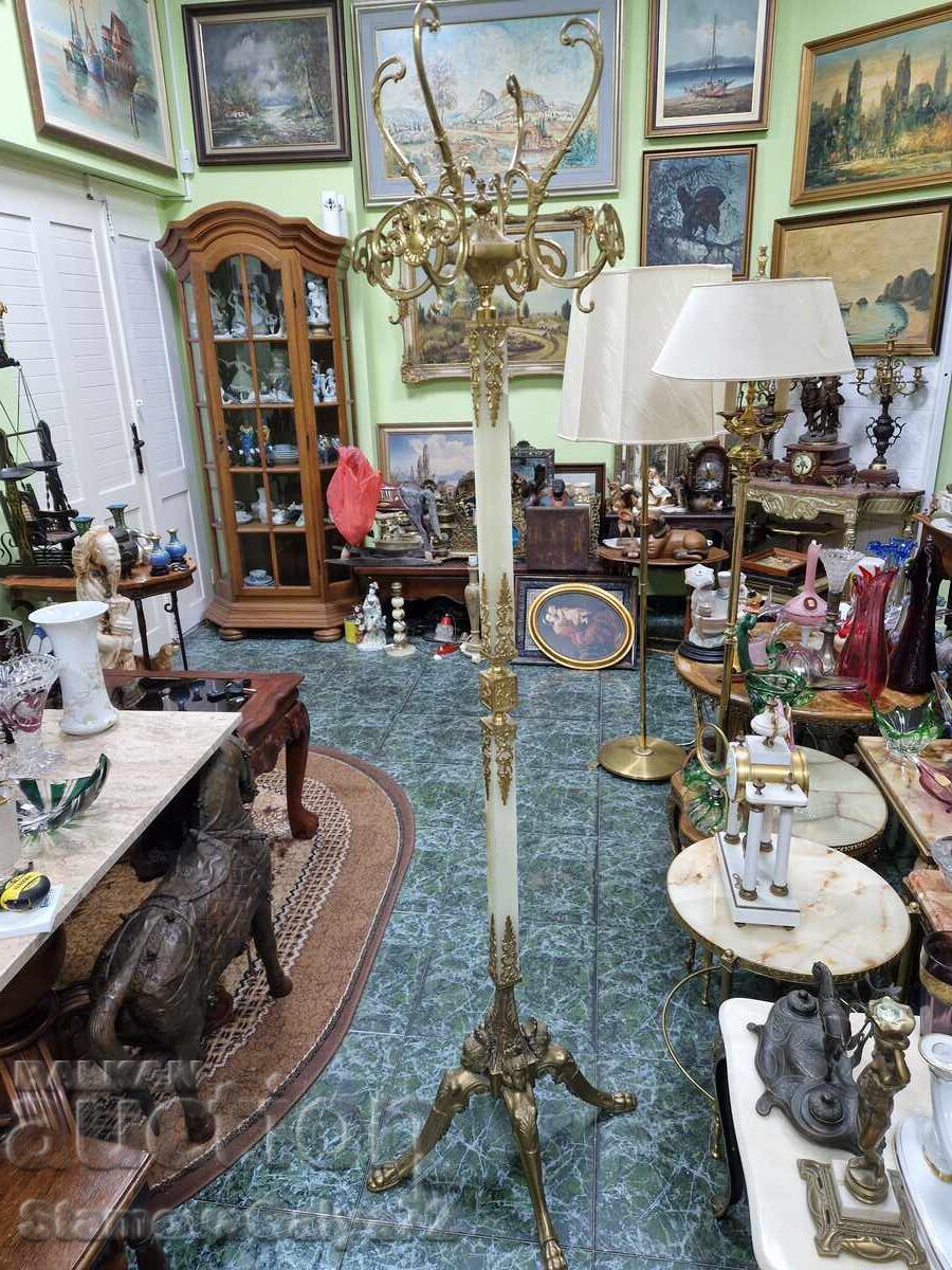 Delivery of Unique antique French floor coat rack made of bronze and onyx Delivery of Unique antique French floor coat rack made of bronze and onyx