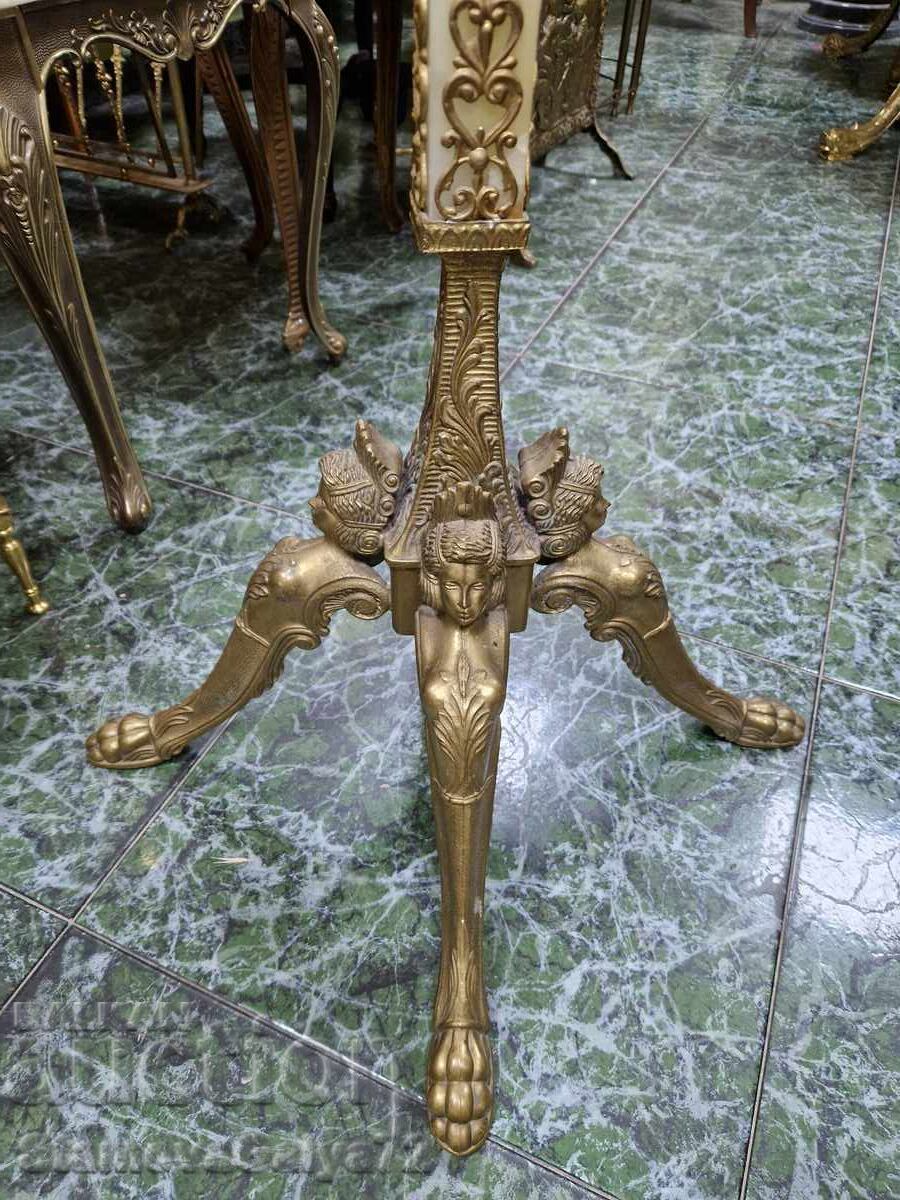 Unique antique French floor coat rack made of bronze and onyx - 7 Unique antique French floor coat rack made of bronze and onyx - 7