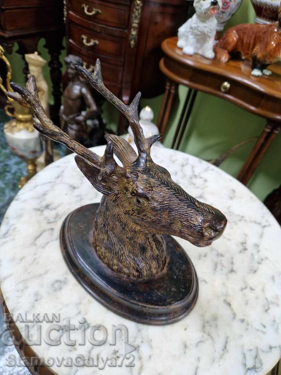 Unique Antique French Metal Figure Statue - 6