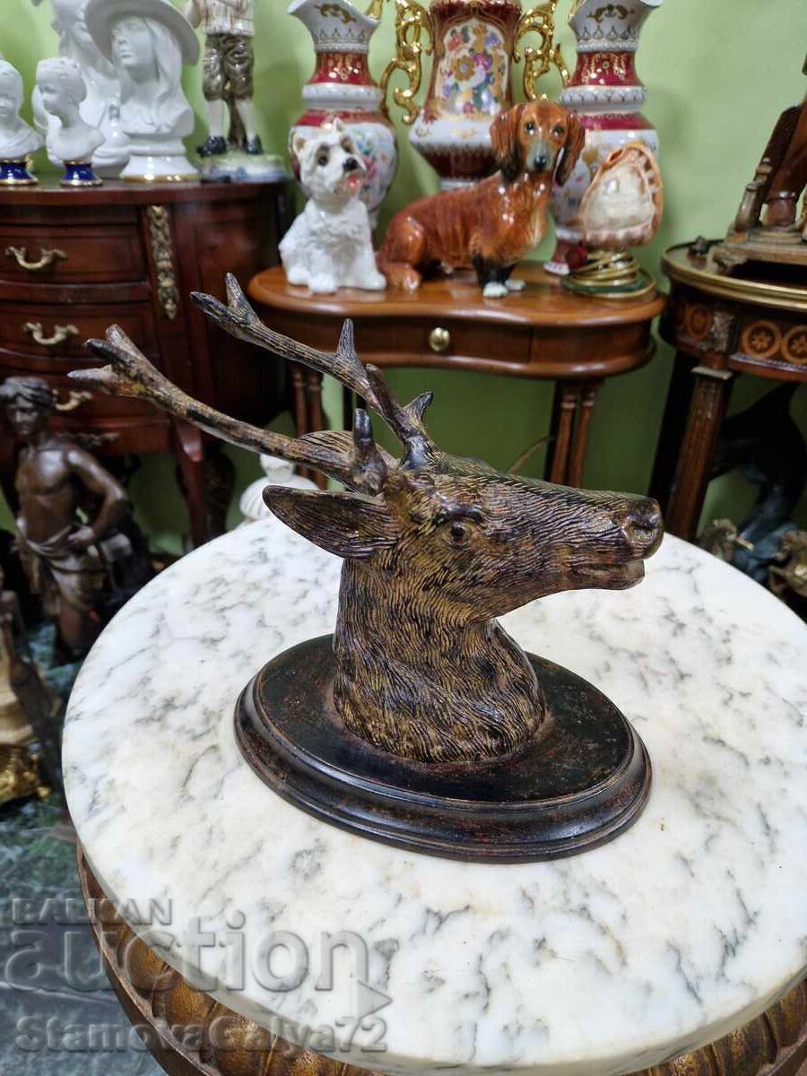 Unique Antique French Metal Figure Statue - 7