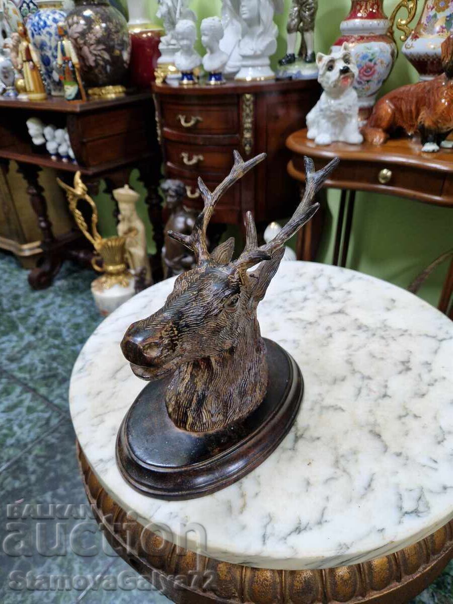 Unique Antique French Metal Figure Statue