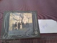 Стара снимка - картон -  група хора