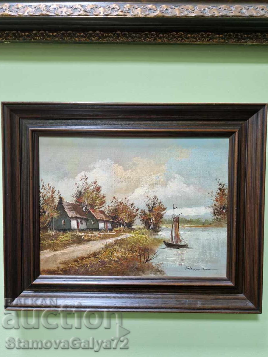 Pictură originală antică unică în ulei pe pânză cu preț 199.00 BGN | € 101.75