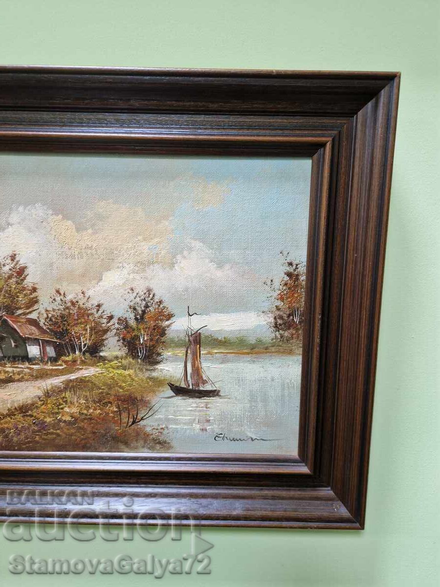 Livrarea Pictură originală antică unică în ulei pe pânză