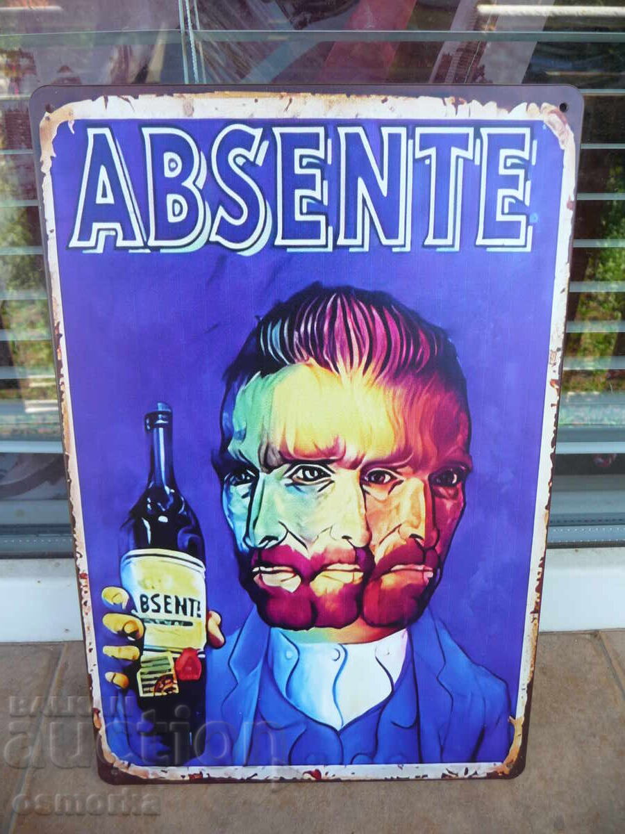 Metal sign Absente alcoholic drink wine Van Gogh liqueur