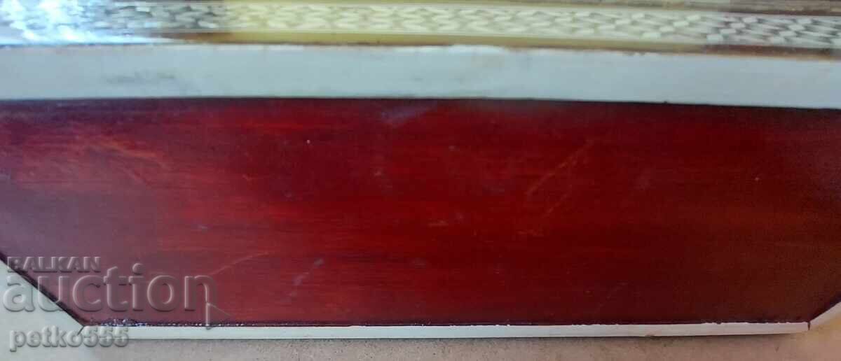 Old wooden jewelry box, mother-of-pearl inlay - 7