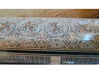 Old wooden jewelry box, mother-of-pearl inlay