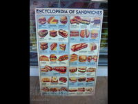 Placă metalică mâncare Enciclopedia sandvișurilor burgeri vi