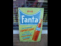 Placă metalică Fanta sticlă băutură portocalie carbogazoasă