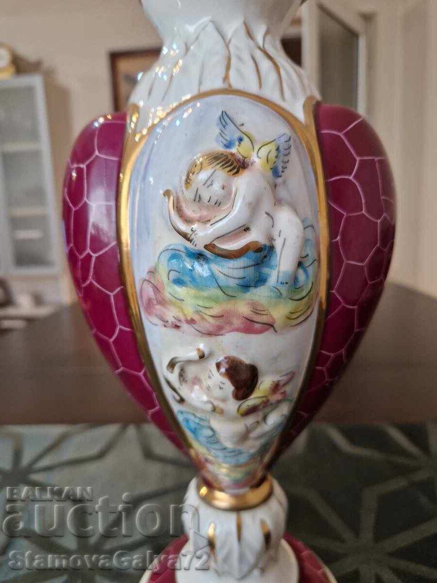 Minunată urnă, vas, vază din porțelan antic Capodimonte - 5 Minunată urnă, vas, vază din porțelan antic Capodimonte - 5
