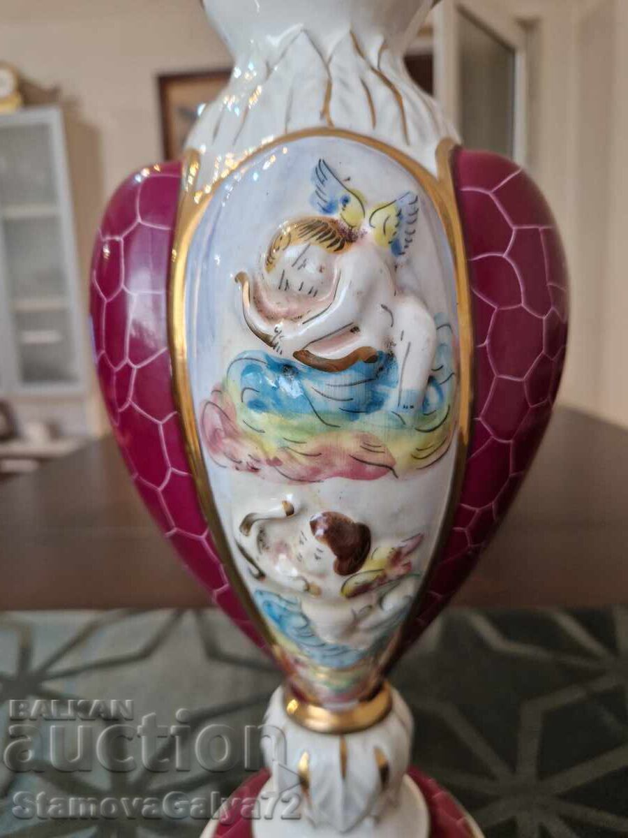 Прекрасна антикварна порцеланова урна купа ваза Capodimonte - 5