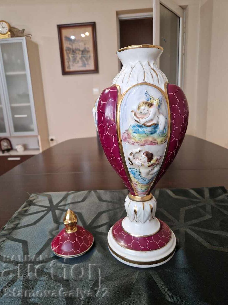 Minunată urnă, vas, vază din porțelan antic Capodimonte - 6 Minunată urnă, vas, vază din porțelan antic Capodimonte - 6
