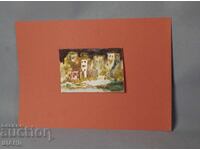 Pictură veche de maestru, acuarelă, peisaj