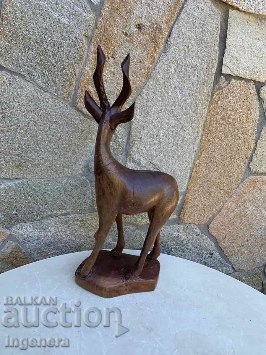 СТАТУЕТКА ФИГУРА СКУЛПТУРА ДЪРВО-АНТИЛОПА КУДУ КРАСОТА с цена 79.00 лв. | € 40.39