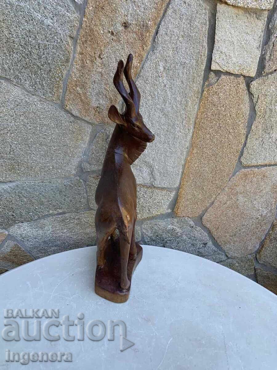 СТАТУЕТКА ФИГУРА СКУЛПТУРА ДЪРВО-АНТИЛОПА КУДУ КРАСОТА - 5