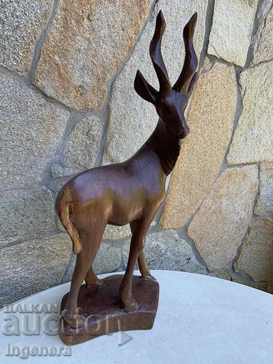 СТАТУЕТКА ФИГУРА СКУЛПТУРА ДЪРВО-АНТИЛОПА КУДУ КРАСОТА