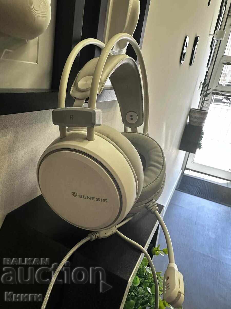 Auction Genesis Gaming Headphones - Neon 613, White Auction Genesis Gaming Headphones - Neon 613, White