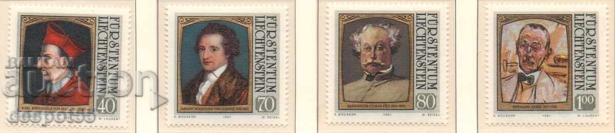 1981. Λιχτενστάιν. Πίνακες γνωστών επισκεπτών στο Λιχτενστάιν