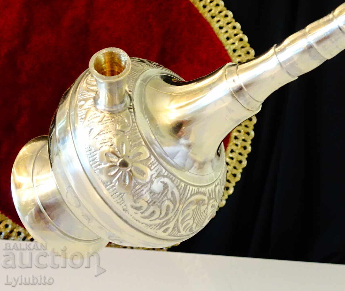 Auction  Silver-plated bronze hookah, marking