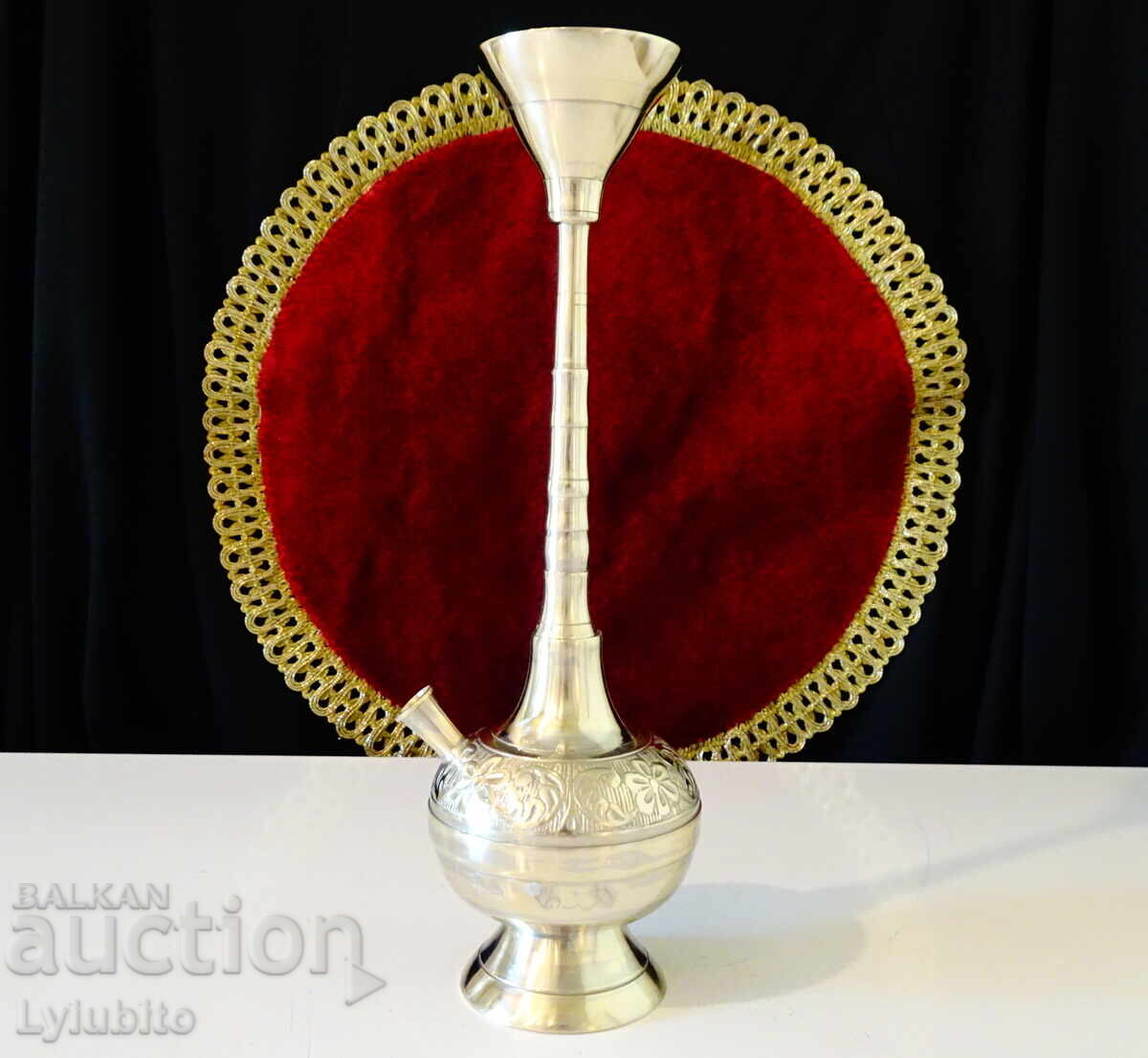 Silver-plated bronze hookah, marking