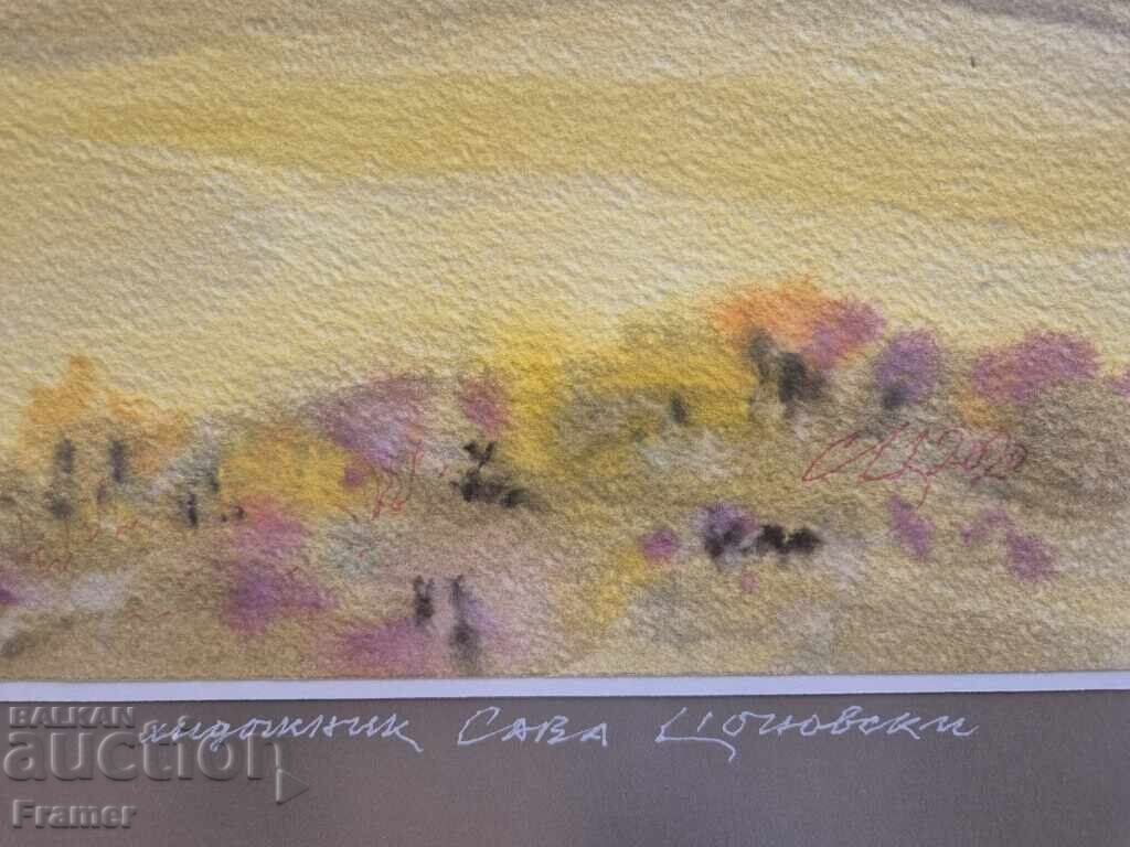 Παράδοση Ακουαρέλα από τον μεγάλο Βούλγαρο ζωγράφο Σάβα Τσονοβσκι 1G