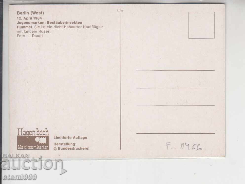 Postcard MAX BEES INSECTS with price 1.40 BGN | € 0.72