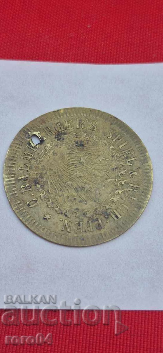 Auction  SHIP TOKEN - BRASS PENDANT FOR JEWELRY