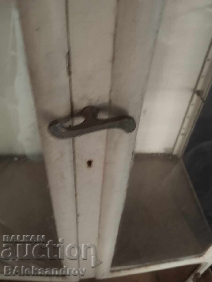 Old medical metal display cabinet - 7