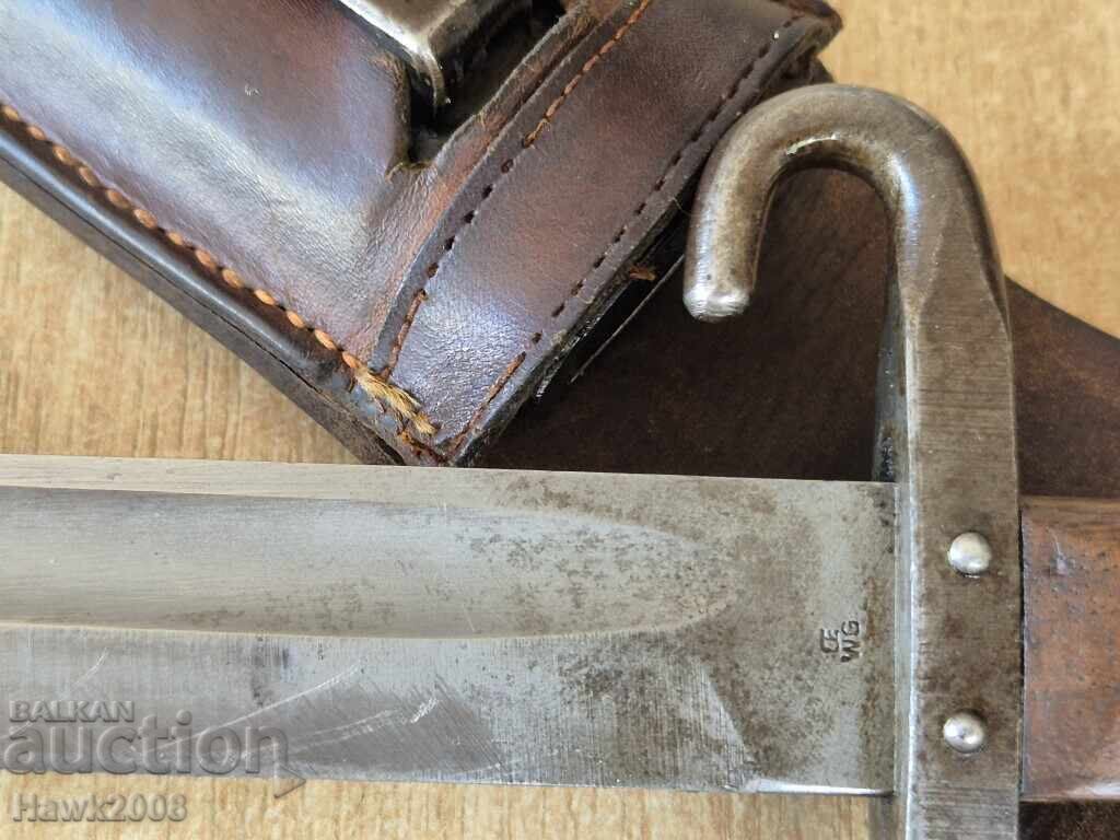 Teacă Mannlicher M 95, cuțit lopată, iatagan, sabie, pumnal, cuțit - 6