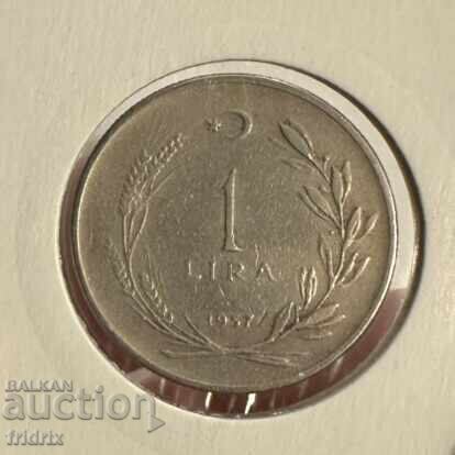Turkey 1 lira 1957