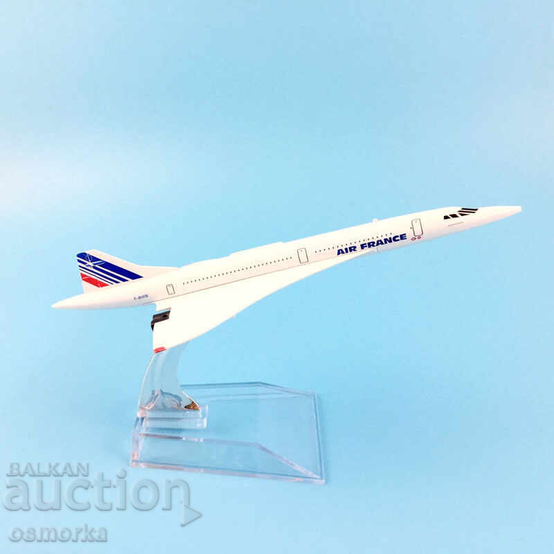 Licitație Model de avion Concorde, machetă metalică Air France, zbor pe cer