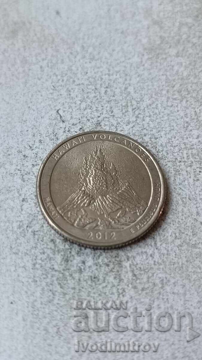 SUA 25 cenți 2012 Parcul Național Vulcanii din Hawaii SUA 25 cenți 2012 Parcul Național Vulcanii din Hawaii