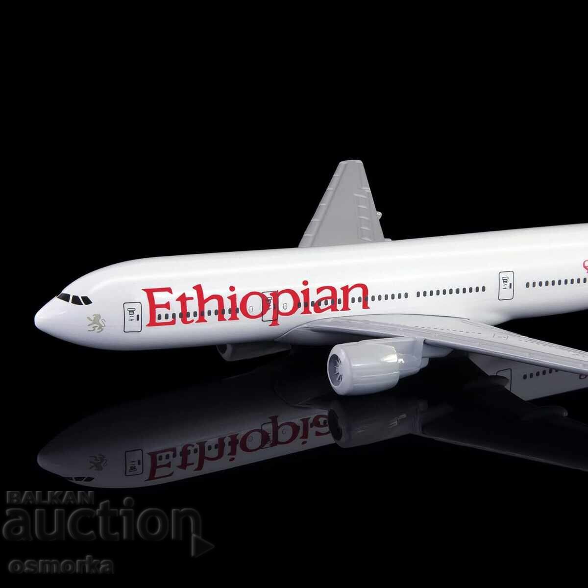 Delivery of Boeing 777 aircraft model replica Ethiopian Africa flights runway