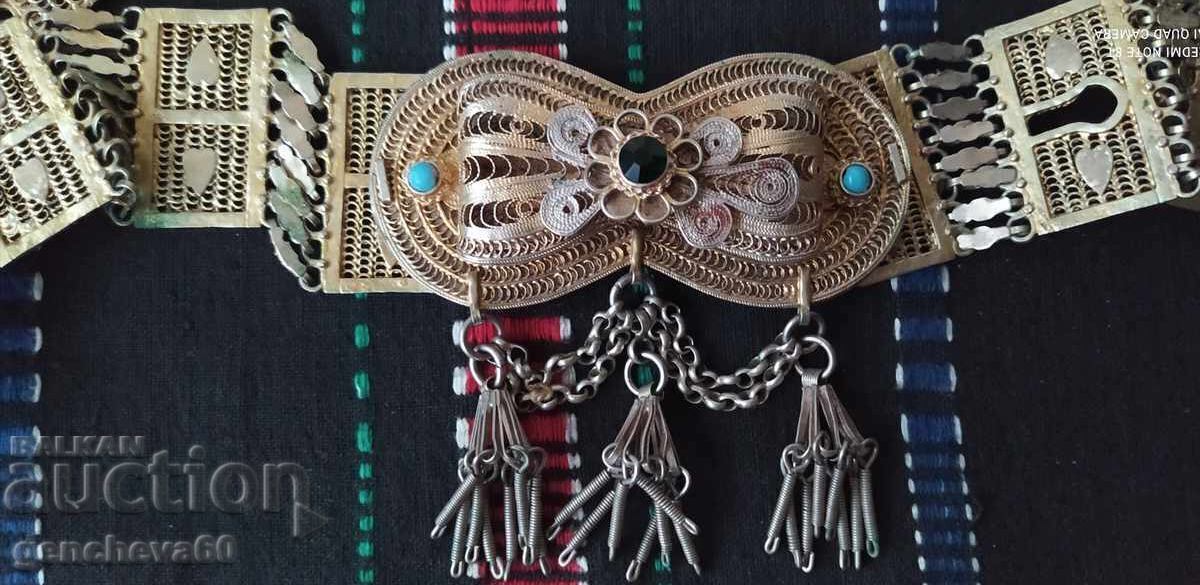 Belt, pafti 1930s, handmade, silver, sachan, gilding with price 500.00 BGN | € 255.65