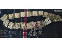 Centură paftă 1930, lucrată manual, argint, sacan, aurită