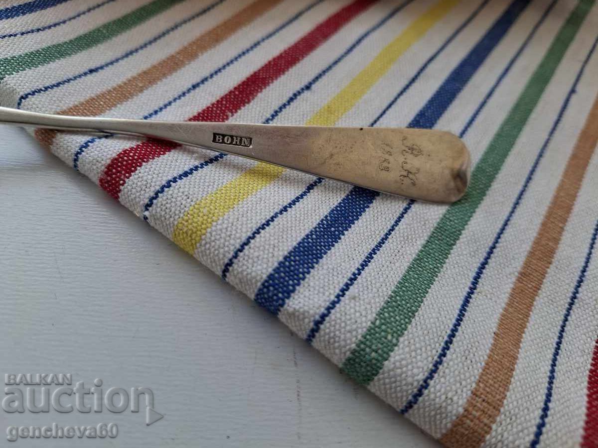 1883 engraved silver spoon with initials - 5