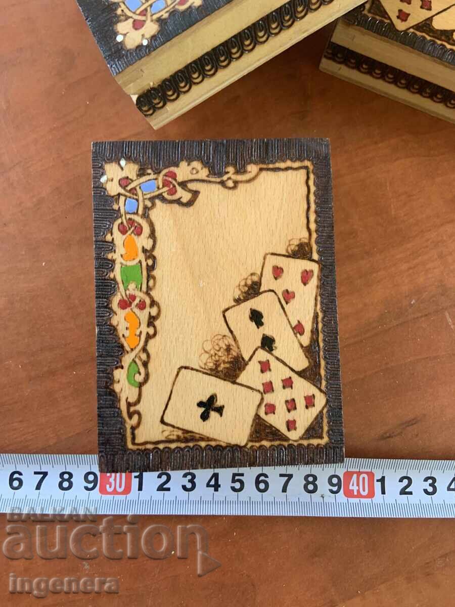 CUTIE LEMN PIROGRAFIE DESEN VECHI DIN SOCIALISM PENTRU ALUAT CĂRȚI - 5