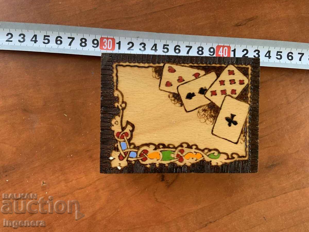 CUTIE LEMN PIROGRAFIE DESEN VECHI DIN SOCIALISM PENTRU ALUAT CĂRȚI - 6