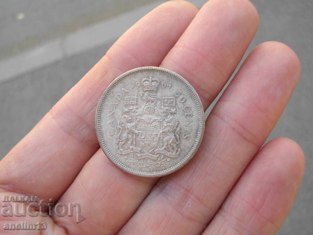 Delivery of 50 CENTS 1964 CANADA SILVER Delivery of 50 CENTS 1964 CANADA SILVER
