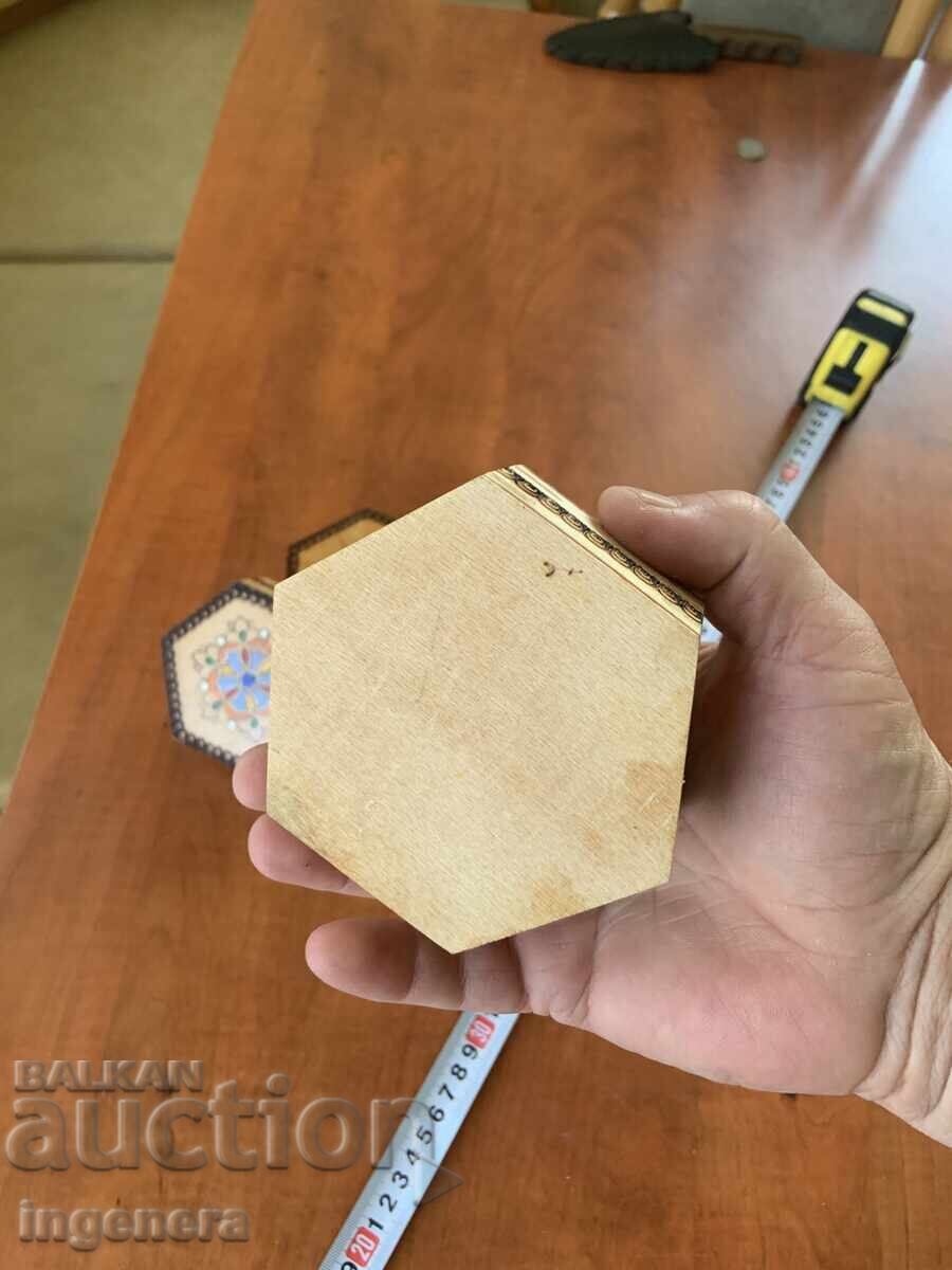 Wooden box pyrography drawing antique from the socialist era for jewelry - 6