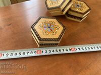 CUTIE LEMN PIROGRAFIE DESEN VECHE DIN SOCIALISM PENTRU BIJUTERII