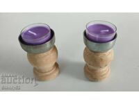 2 decorative candle holders