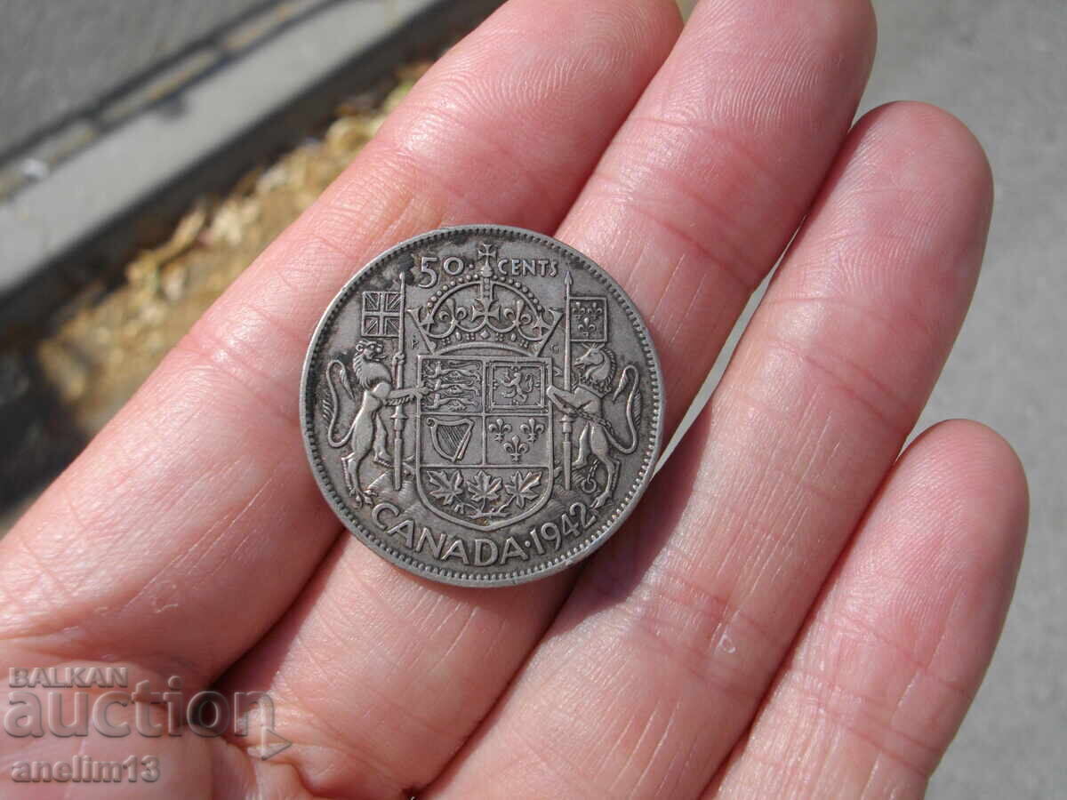50 CENTS 1942 CANADA SILVER with price 45.00 BGN | € 23.01