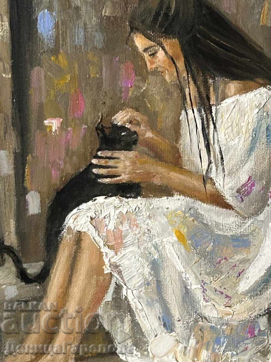 Denitsa Garelova tablou 30/40 “Pisica neagră” - 5 Denitsa Garelova tablou 30/40 “Pisica neagră” - 5