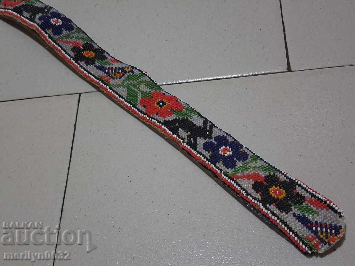 Belt from a folk costume with beads, beaded children's belt, blue beads with price 159.00 BGN | € 81.30 Belt from a folk costume with beads, beaded children's belt, blue beads with price 159.00 BGN | € 81.30