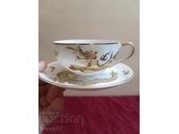 Ceașcă și farfurioară japoneză litofanie, geișă, fată, dragon, 30